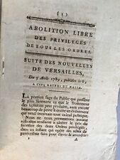 DE BEAULIEU. Nuit du 5 Août 1789 Abolition des Privilèges Révolution Française