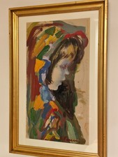 Antoine Ferrari – Gouache originale “L’enfant sous le chaperon coloré” (55 x 37