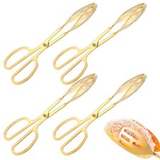 4 Pcs Gold Serving Tongs