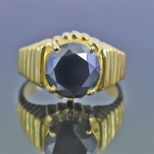 5 CT Diamant Noir Bague Finition or Jaune Qualité AAA Certifié ! Bague Hommes