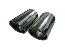 2X Embout D'Échappement Rond 76Mm Connexion 40-63Mm SEAT SKODA VW TOYOTA JEEP