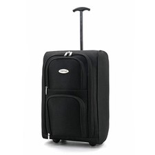 Valise Cabine - TORTUE - 48 cm - Souple Légère à 2 roulettes - Noir
