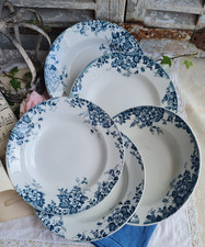 5 ANCIENNES ASSIETTES CREUSES MARIE LOUISE TERRE DE FER MOULIN DES LOUPS