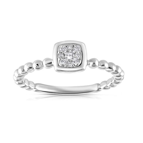 Bague carrée blanc 9 - bague, en