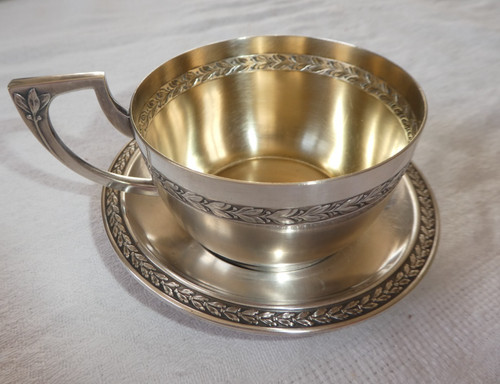 Tasse soucoupe metal - tasse, en