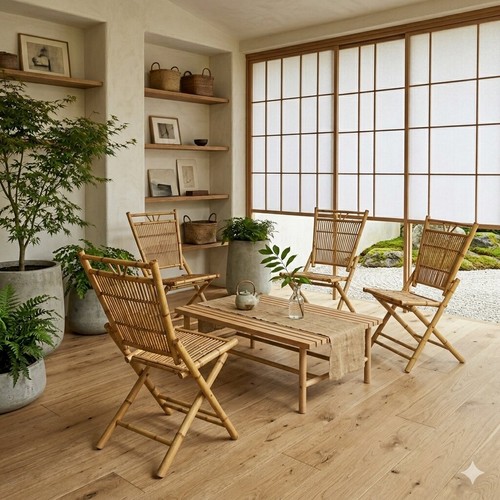 Chaises vintage bambou - vintage, en
