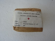 PAQUET DE 200 COMPRESSES SURGICAL US WW2 DATÉ 1942 AMERICAN RED CROSS medic usmd