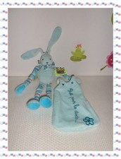 T - Doudou Peluche Lapin Bleu