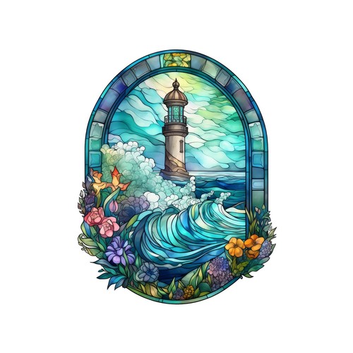 Autocollants phare vitraux - x,