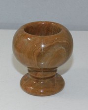 Ural Russe Marron Agate Sculpté Pierre Bougeoir Coquetier 244 Gr 2.5 " Pouce