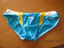 maillot de bain homme N2N - slip - BLEU/JAUNE - taille: L - Occasion