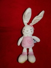 Doudou Peluche CHICCO Lapin Blanc Robe Rose Coeur 23 cm