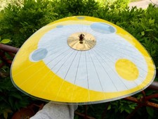 SUSPENSION VERRE SÉRIGRAPHIÉ DES ANNÉES 60 LUSTRE PLAFONNIER 60'S ORTF