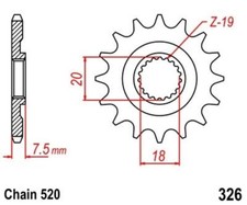 Pignon 13Z pas 520 pour HONDA CR 125 R 87-03 front sprocket