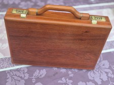 Vintage Handmade Wooden Box briefcase attaché case wood document case