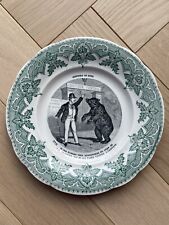 Assiette parlante faïence Creil Montereau Ours Visiter Abattoir n°11