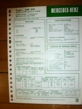 OM314 - 314956 jusq 415552 - Fiche Technique Mercedes