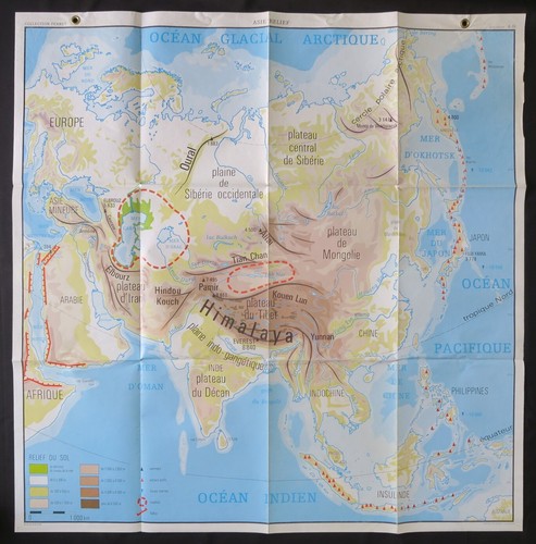 Carte géographie école asie - géographie,