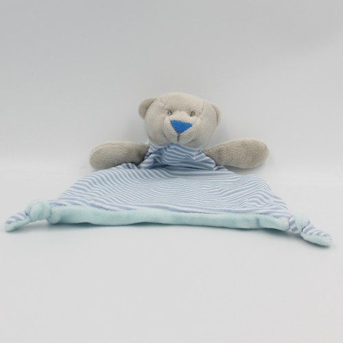 Doudou plat ours - , bleu