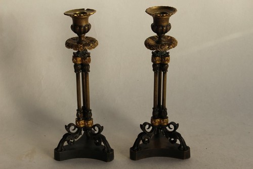 Paire bougeoirs empire - bougeoirs, /