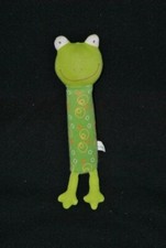 Peluche doudou grenouille bâton NATURE ET DECOUVERTES vert pouet 24 cm TTBE