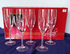 5 FLÛTES À CHAMPAGNE CRISTAL D’ARQUES MODÈLE FLEURY TAILLE EPI 18CL