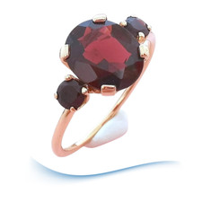 Bague grenats Or rose 18 K (750/1000) 18 carats