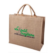 Sac en jute Le Petit Vingtième Tintin et Milou 45x18x40cm Vert (04258)