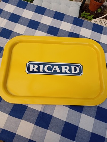Plateau métal ricard jaune - en,