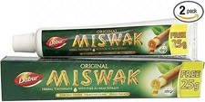 Pâte DENTIFRICE MESWAK (MISWAK - SIWAK) *ORIGINAL DABUR* (LOT DE 2X75g), Sans sa