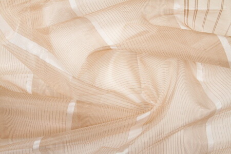 Organza soie rayé moka - soie,