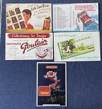 5 buvards vintage pub cafés San RiVO chocolat Poulain Leroux Lanvin Cémoi