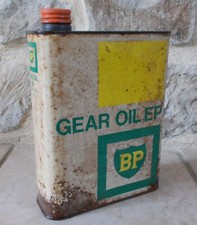 Antique BP Gear Oil EP Oil can tin old vintage France canister white green