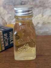 flacon huile de ricin, codex, docteur Salmon pharmacie ancien, pharmacy bottle