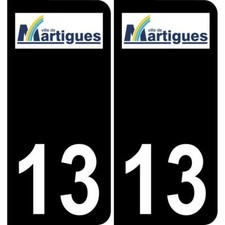 13 Martigues logo autocollant plaque immatriculation auto ville sticker fond noi