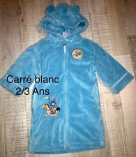 Carré Blanc 2 / 3 ANS GARCON : Peignoir Polaire Bleu Hiver TBE