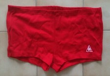 Vintage Le Coq Sportif Short Rouge T. M-L France Original Retro Satin Shiny Gay