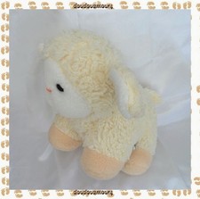 Doudou Peluche Vintage Mouton Agneau Ecru Et Blanc Ajena