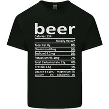 T-Shirt Drôle Avec Des Informations Nutritionnelles Sur La Bière Pour Enfants