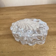 Boîte À Bijoux Coquillage En Cristal Vintage 10,5x9 