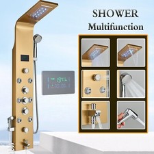 LED Panneau Colonne de Douche Hydromassante Acier Inox Robinet avec Bidet
