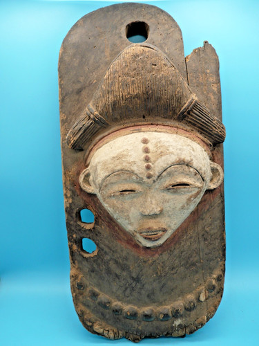 Ancien panneau masque art - /,