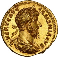 Lucius Verus Aureus Rome NGC Choice MS Fine style Fleur de coin de toute beauté