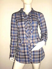 robe CHEMISE COURTE CHAUDE JBC CARREAU DEGRADE BLEU MANCHE TRANSFORMABLE T:S