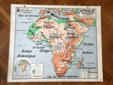 Carte Affiche scolaire Vidal Lablache n°16 Afrique Physique
