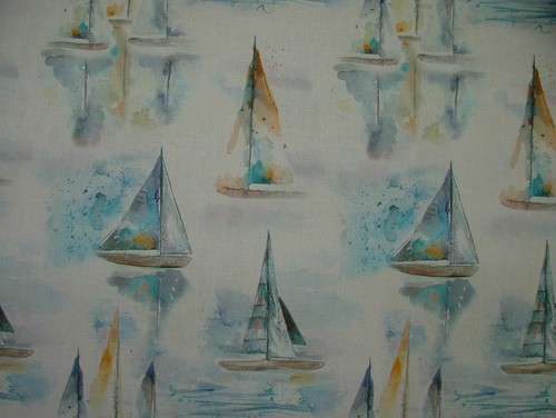 Coussin rideau tissu bleu - coussin,
