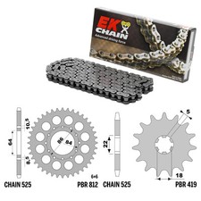 SUZUKI TS 250 1973-1975 chaîne pignon couronne set 525 PBR EK2151G