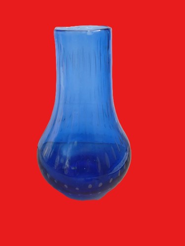 Vase bleu bullé - , murano