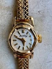 Authentique montre bracelet vintage Breitling en or pour femme, révisée/garantie