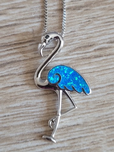 Collier pierre opale - opale, flamant